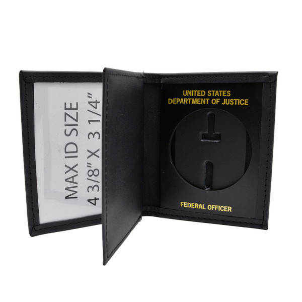 Smaller Size! Perfect Fit FBOP Bureau of Prisons Double ID  Badge and Credential Case
