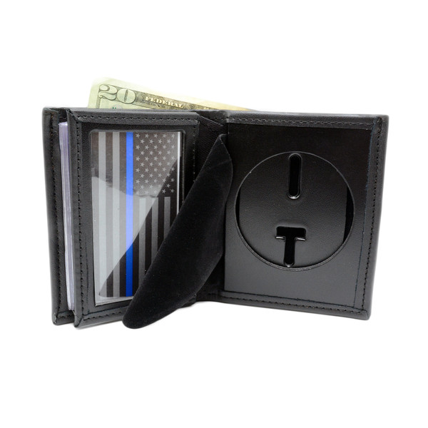 2.5" Round Cutout Police Bifold Badge Wallet