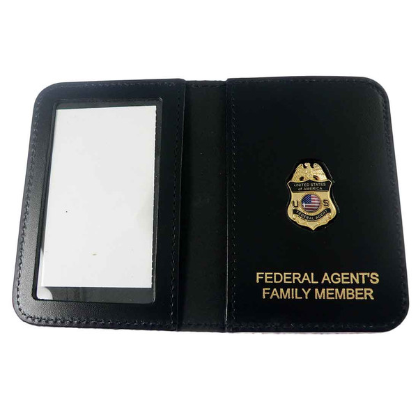 Federal Agent's Family Member Badge Leather ID Wallet Case