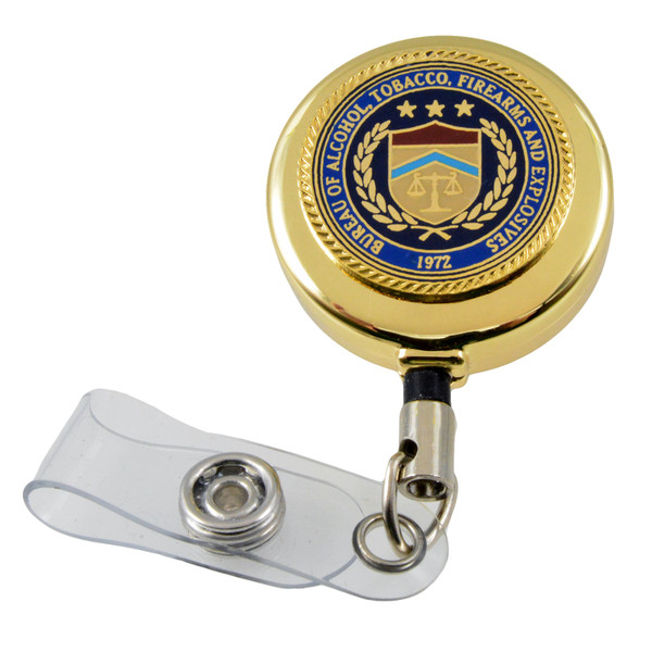 DOJ ATF & E Seal Retractable ID Holder Badge Reel