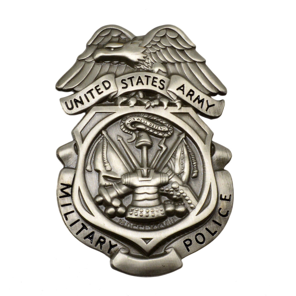 Army Military Police MP Badge with Credential Case