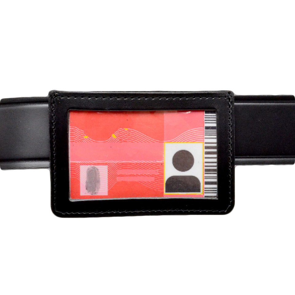 Leather Horizontal ID Holder w/ Belt Clip Belt ID Holder PIV Card