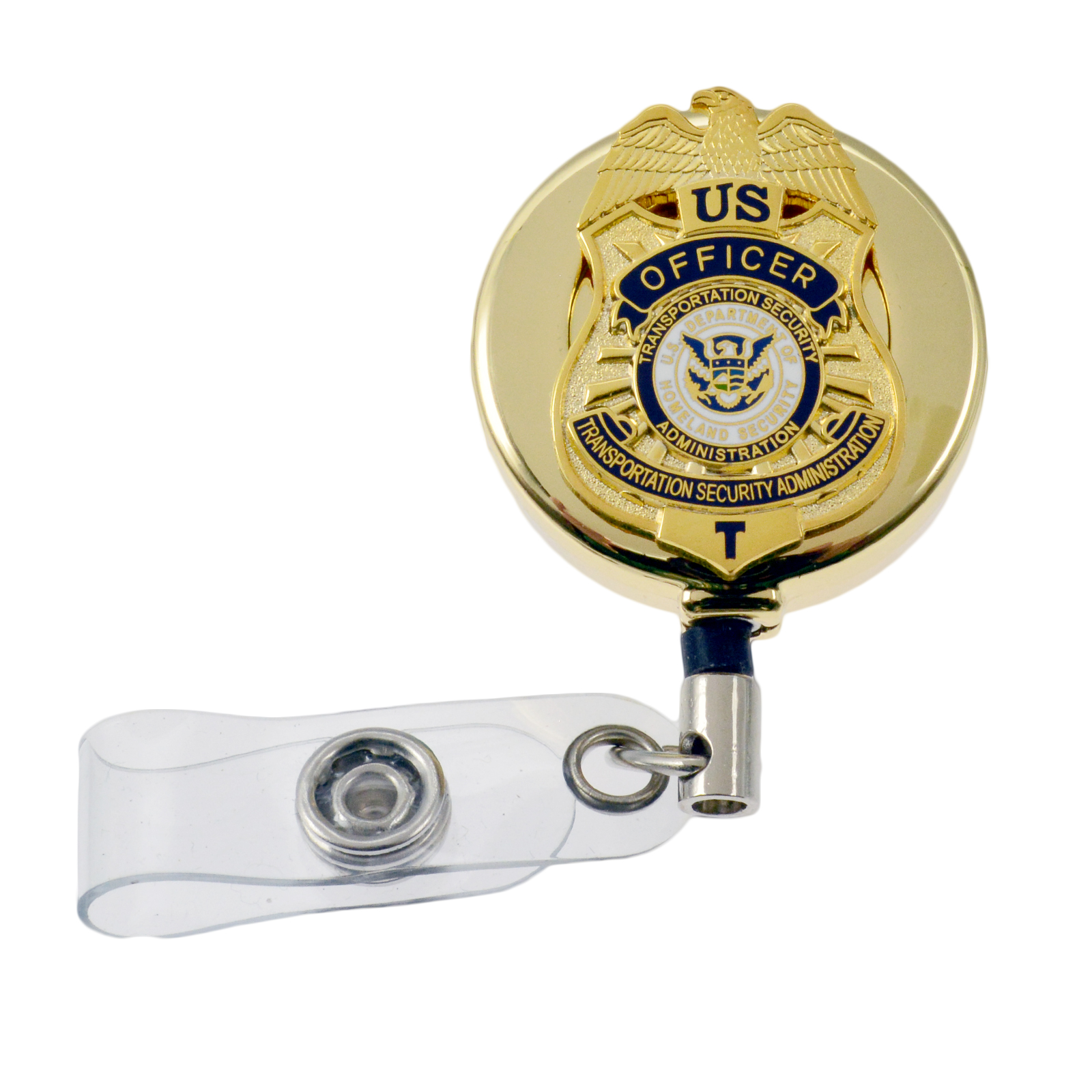 TSA Officer Mini Badge Retractable ID Holder Reel  Transportation Security  Administration Officer Badge Reel