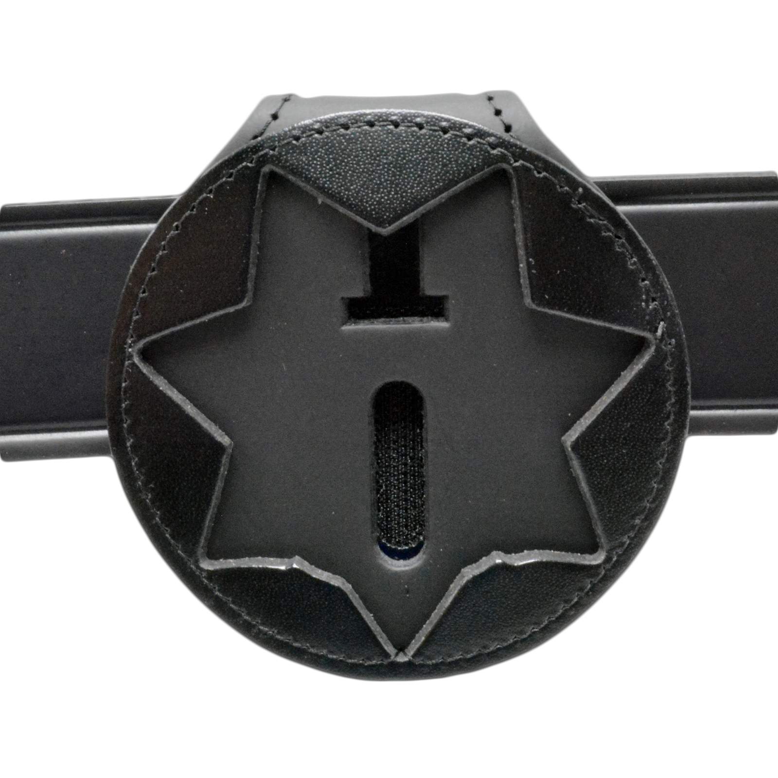 Galco Shield Badge Holder with Belt Clip and Neck Chain Leather