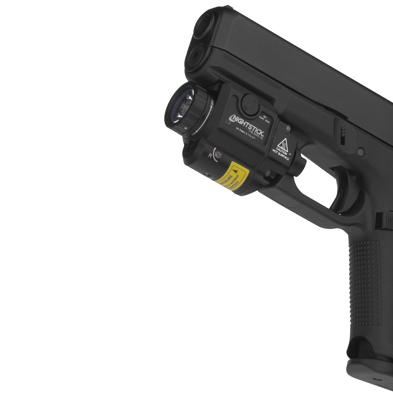 Nightstick TCM-10-GL Compact Handgun Light With Green Laser – 650 Lumens, 1 CR123, Includes Rail Inserts, Black