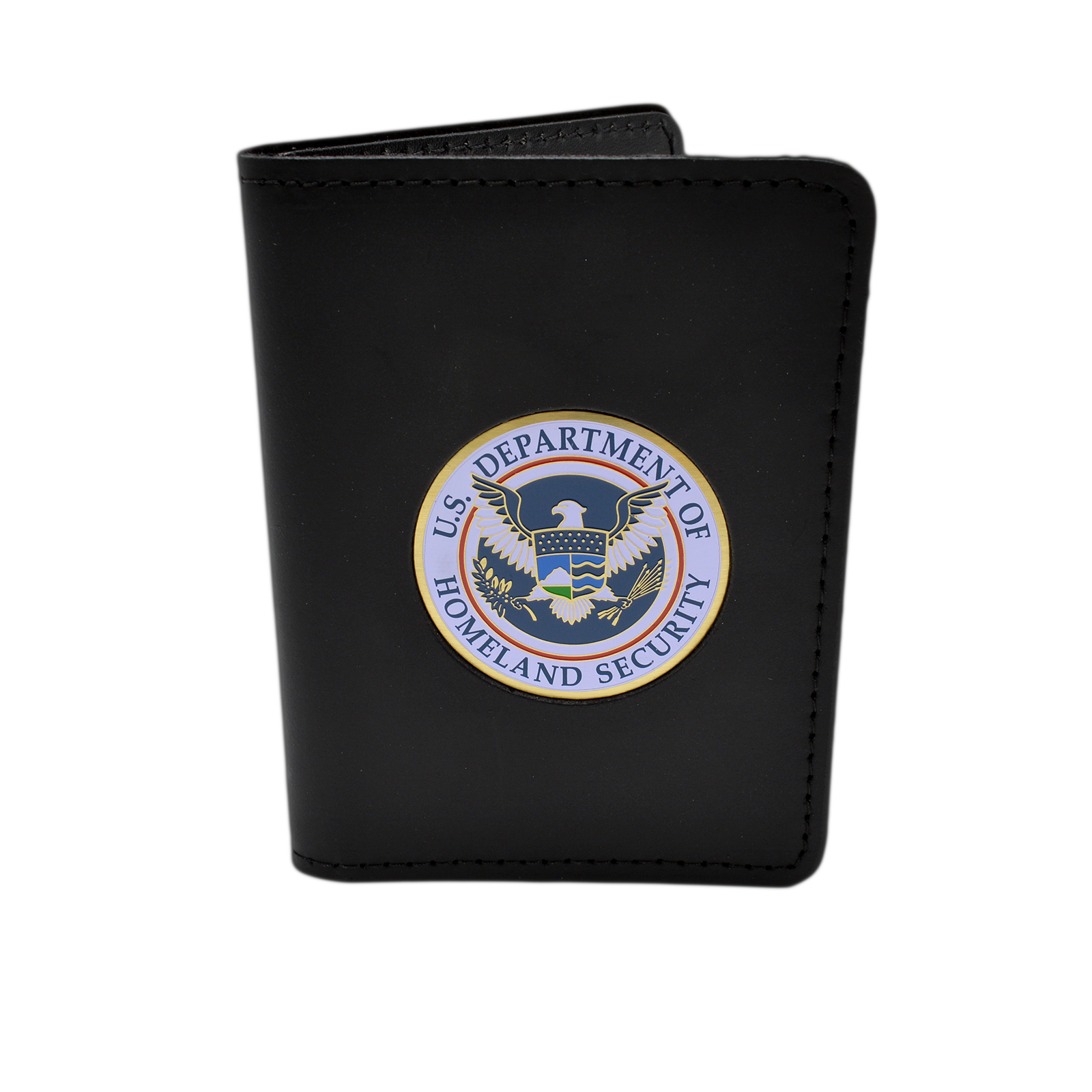DHS Double ID Leather Case | Homeland Security Medallion Double ID Case