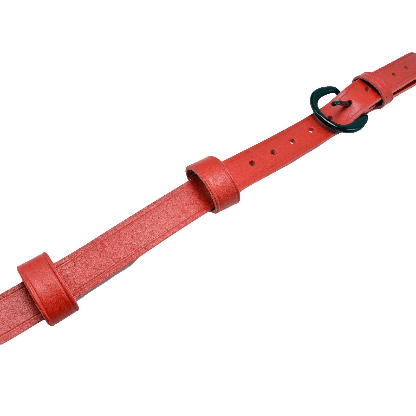 Perfect Fit Red Leather Adjustable Fireman Radio Strap