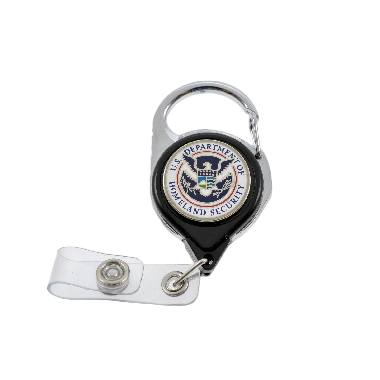 DHS Carabiner Retractable Badge Reel | DHS PIV Card ID Holder
