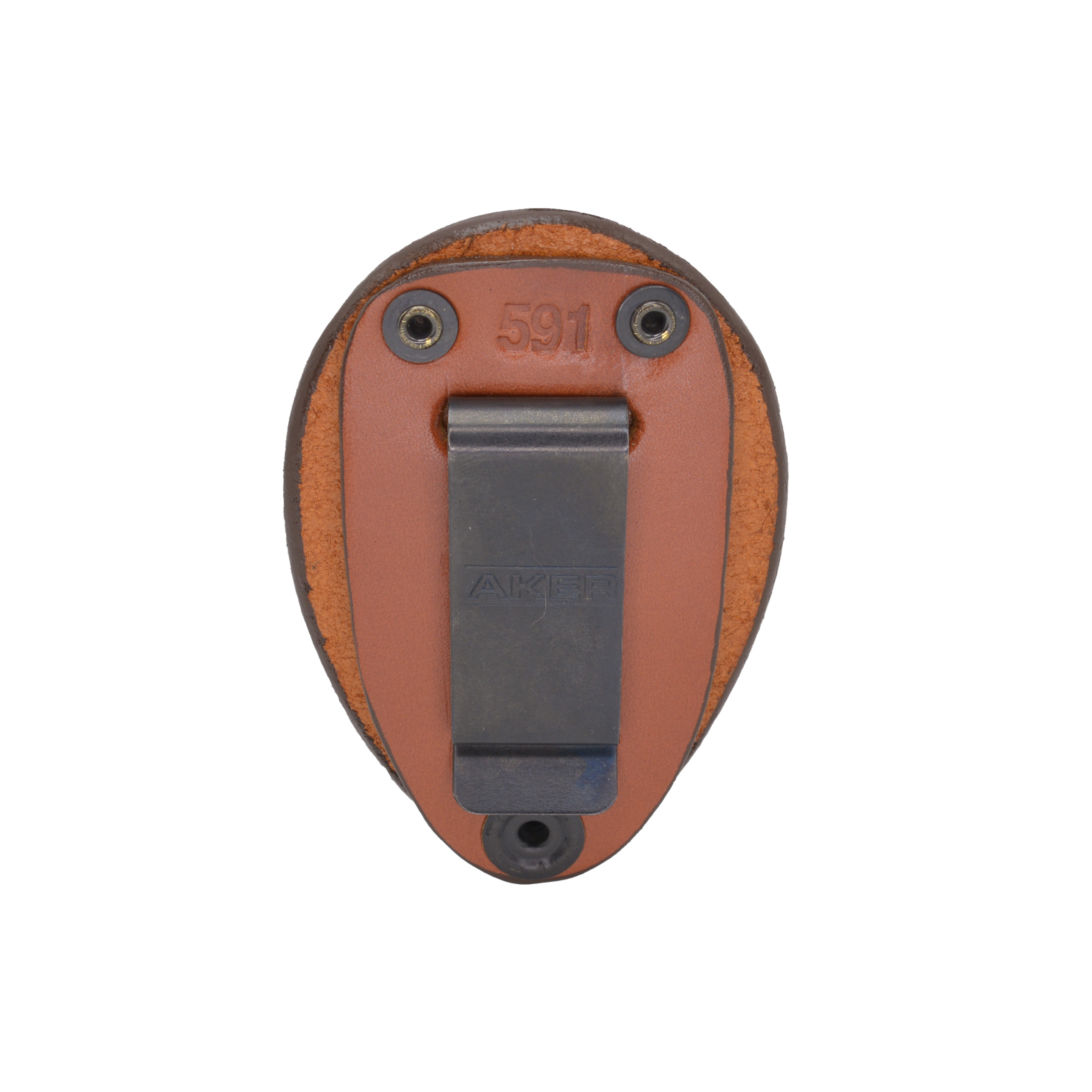 Aker Leather Clip-On Oval Badge Holder | Oval Shield Holder