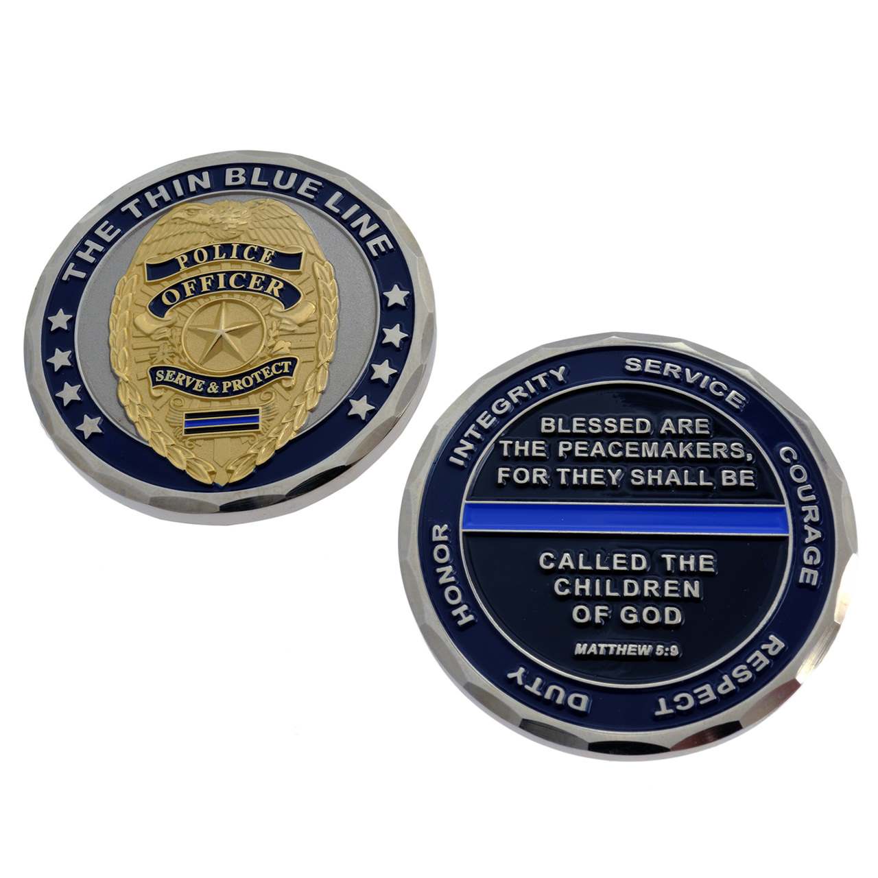 Thin Blue Line Matthew 5:9 Coin