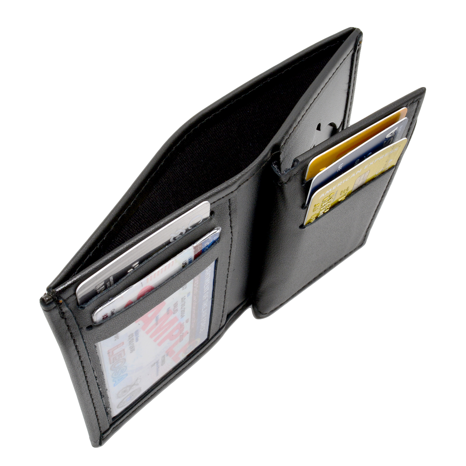 ★TOUT Y EST★ Facade Facade Half Wallet RCWFX24145BKX Perfect Fit Model 104 Bifold Hidden Badge Wallet - Custom Cutout