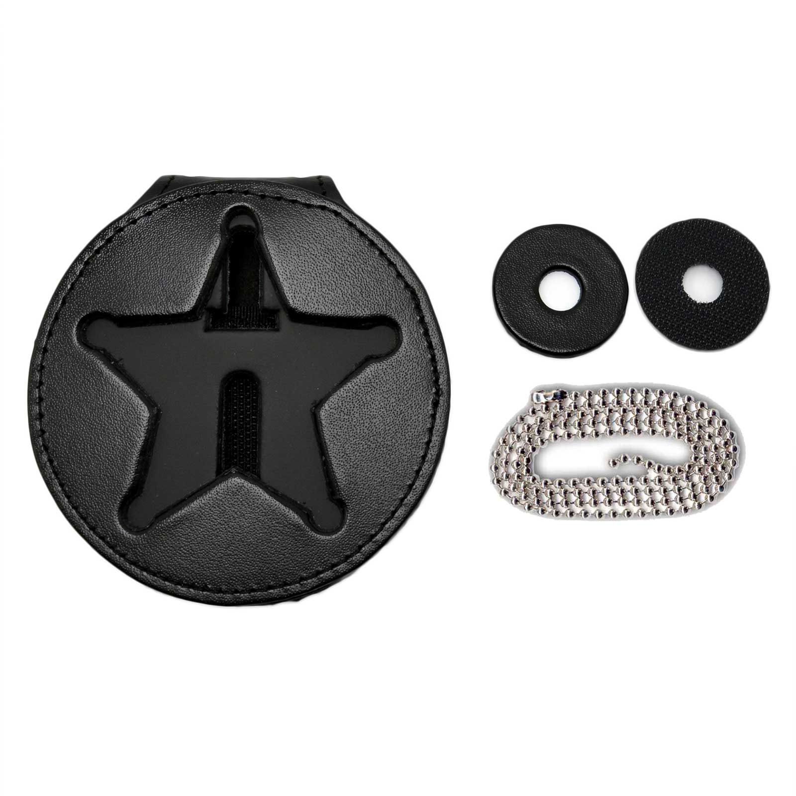 Ohio Sheriff Belt Clip Badge Holder with Neck Chain | 5 Point Star