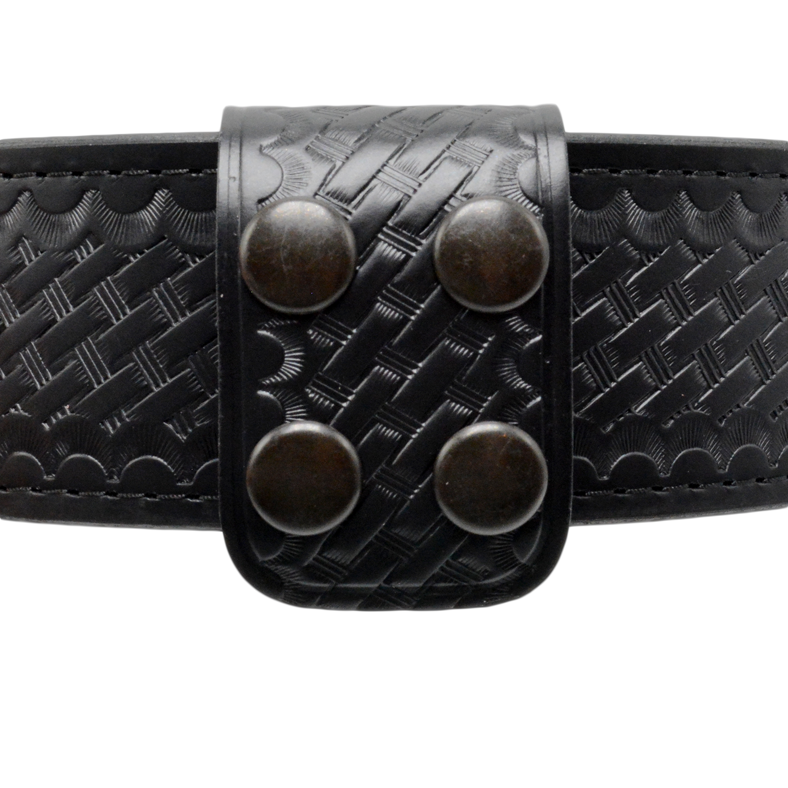 小物 W double belt KUDU OVY 1.75 Inch Double Wide Leather Belt Keeper | Basketweave Duty Belt
