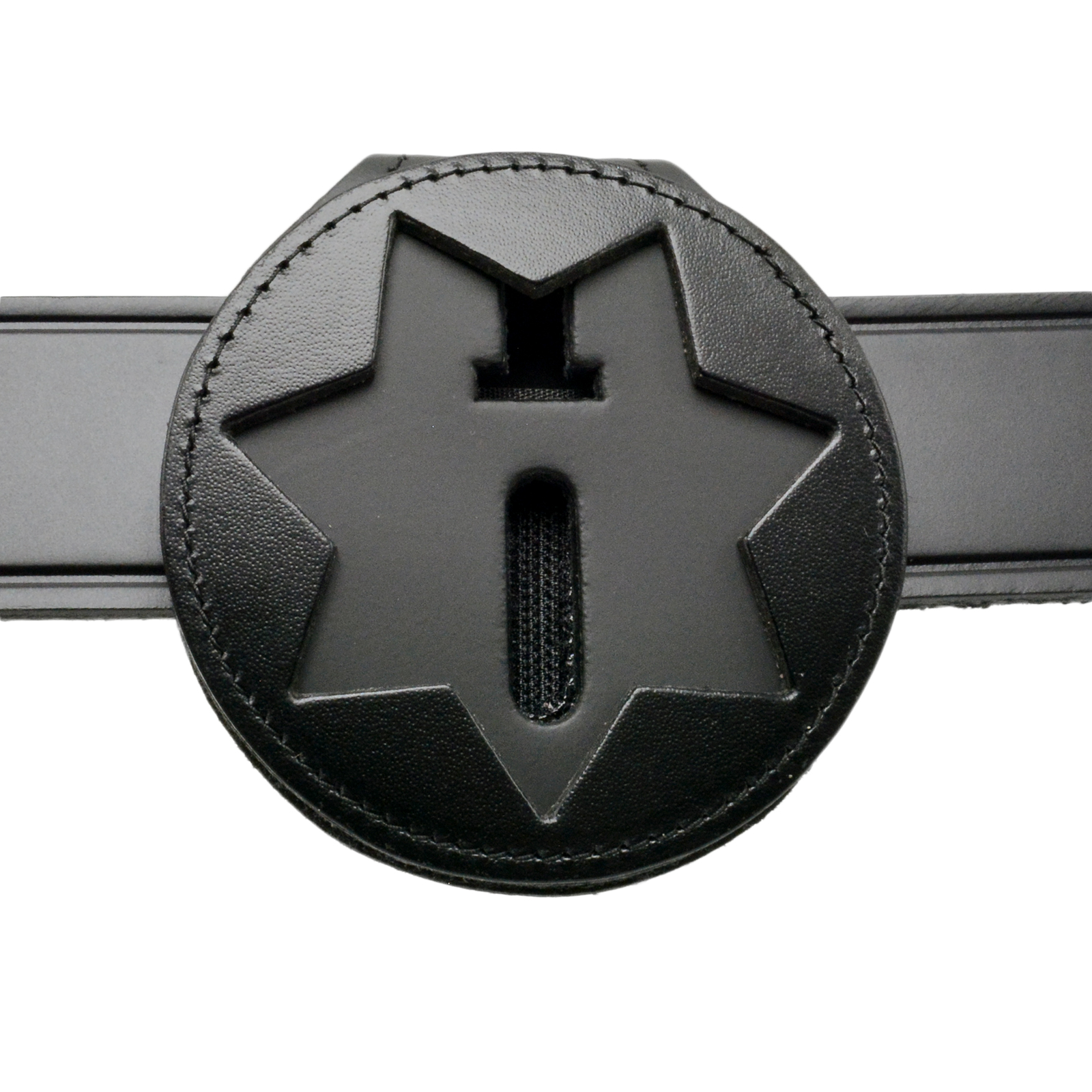 Perfect Fit Shield LA County Sheriff Badge Holder – Tan Leather Belt Clip With Chain - View #10