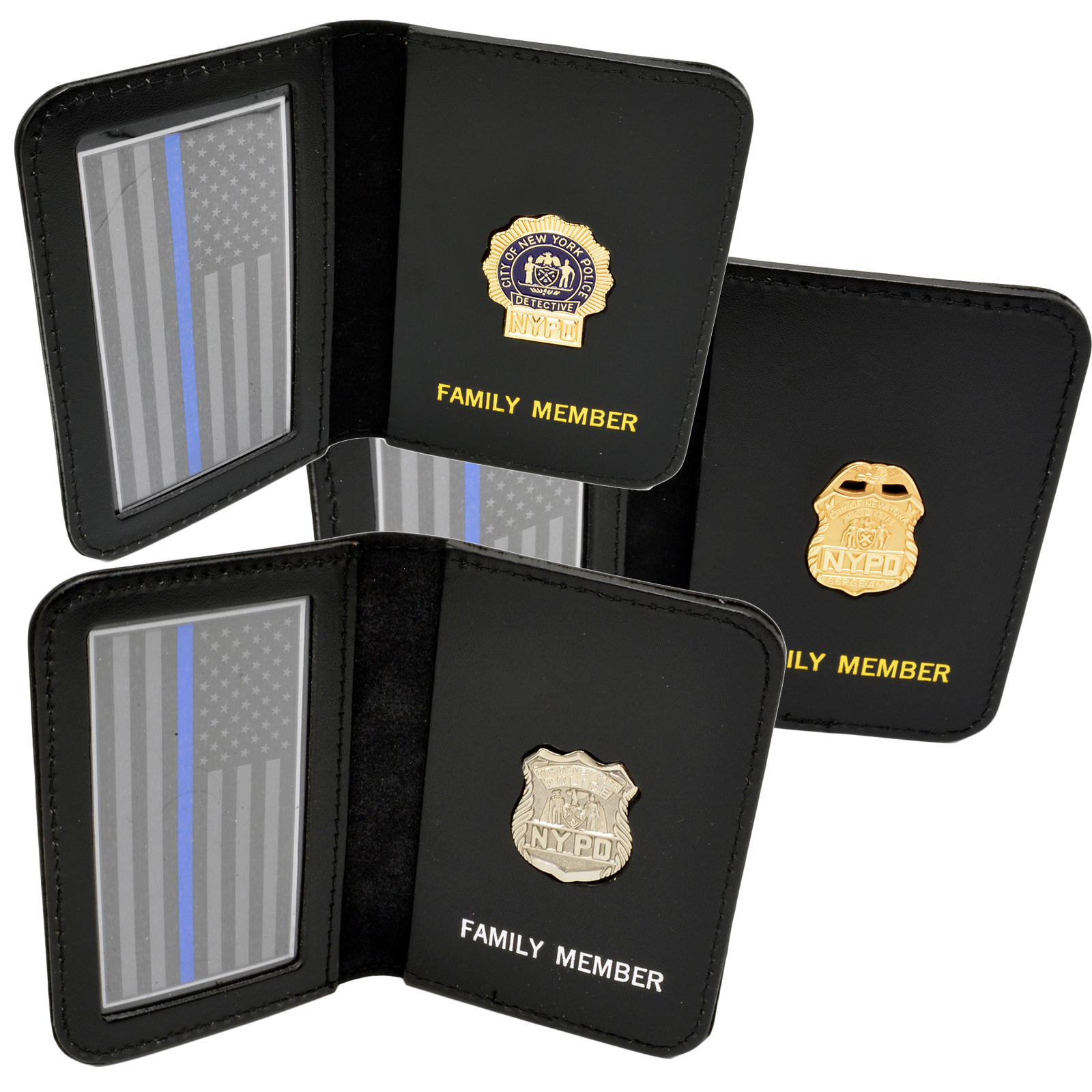 THIN BLUE LINE OFFICER SON MINI SHIELD WALLET ID HOLDER FITS NYPD