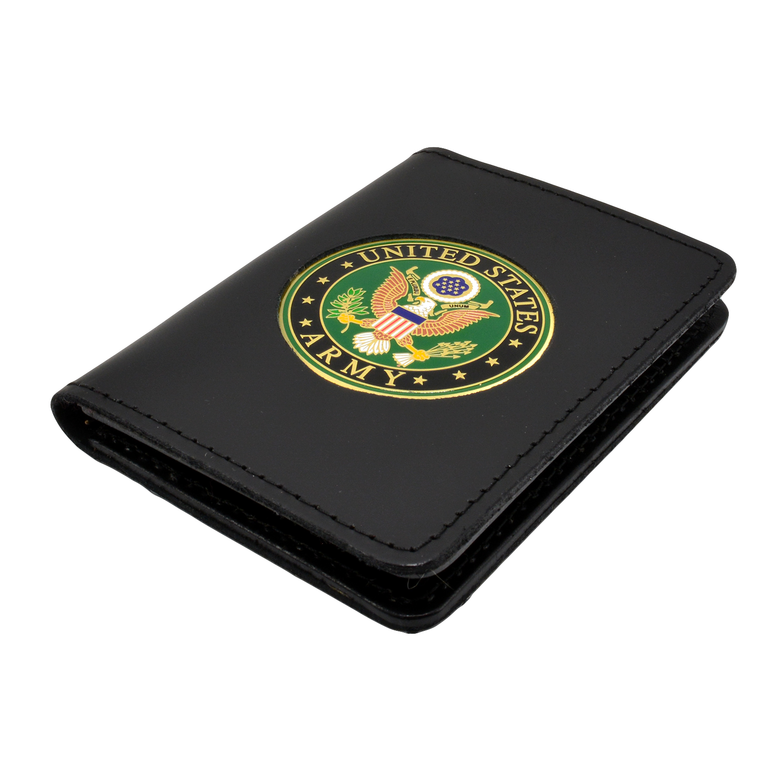 Perfect Fit Duty Leather Double ID Case | Army Medallion Double ID