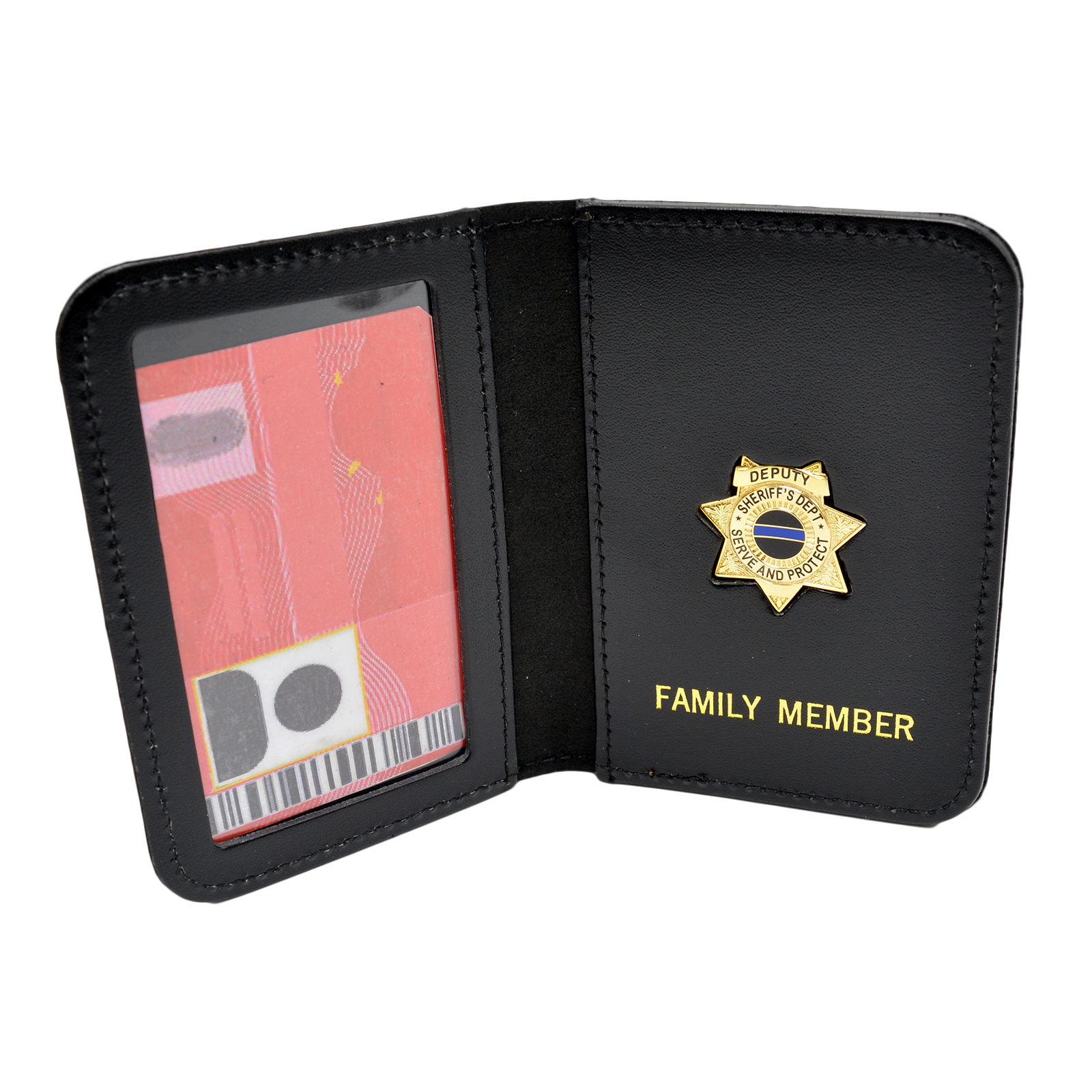 DEPUTY SHERIFF バッジ レザーホルダー付 Sheriff's Family Member Badge Leather ID Wallet Case