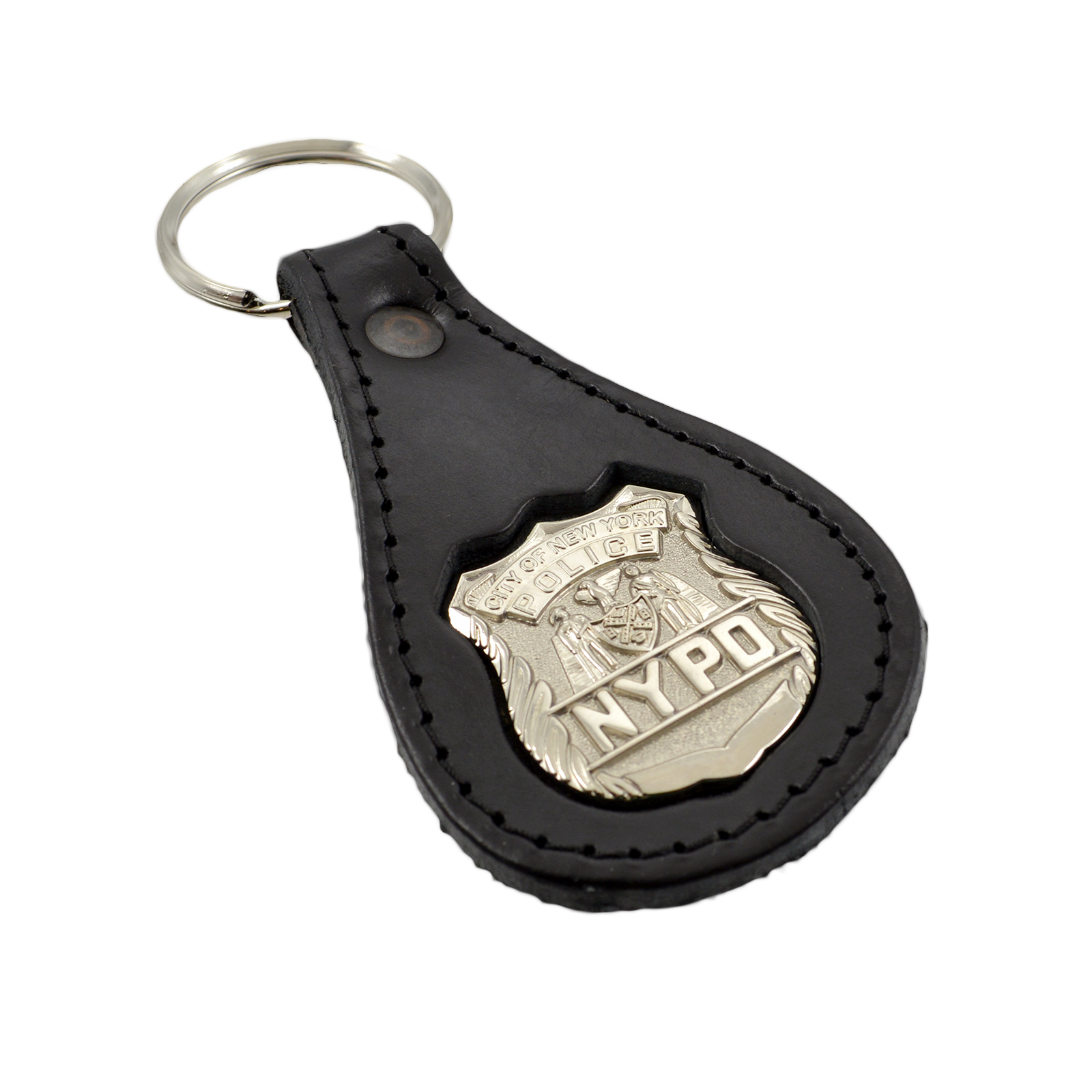 NYPD Mini Badge Leather Key Ring | New York Police