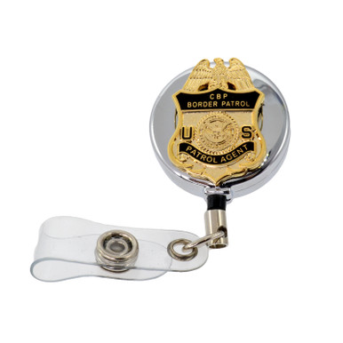 CBP Officer Mini Badge Retractable ID Holder Reel