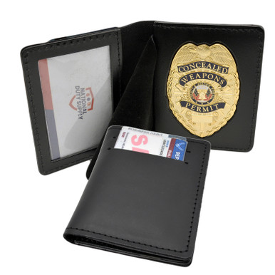  Zap Black Genuine Leather Concealed Carry Badge