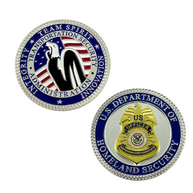 TSA Officer Badge Team Spirit Challenge Coin | DHS TSA Officer ...