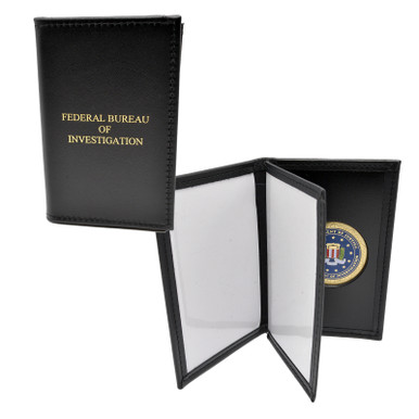 FBI Medallion Leather ID Case Card License Credit Holder