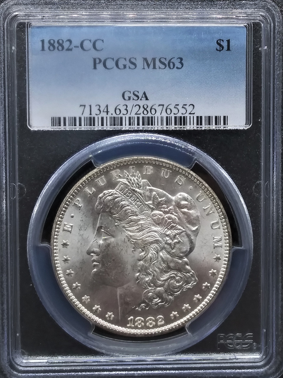 1882 CC Morgan Silver Dollar, MS63