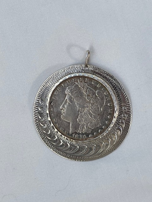 1879 SSS Sterling Morgan Silver Dollar Pendant