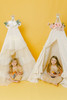 This all cream play tent is made from 100% premium pima cotton (OEKO-TEX certified) fabric that is a gorgeous cream color. The doors have three beautiful hand crafted ruffles.