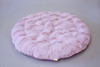 A perfect circular blush pink color in a very buttery soft cuddle fur.