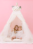 This all cream play tent is made from 100% premium pima cotton (OEKO-TEX certified and tulle.