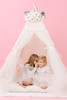 This all cream play tent is made from 100% premium pima cotton (OEKO-TEX certified and tulle.