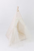 This all cream play tent is made from 100% premium pima cotton (OEKO-TEX certified and tulle.