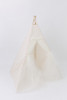This all cream play tent is made from 100% premium pima cotton (OEKO-TEX certified and tulle.