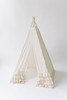 This tent is made of 100% premium cotton fabric. The front doors have four layers of gorgeous thick ruffles.