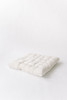 An all cream cotton fabric with cream eyelash lace around the edges. Filled with premium polyester fiber fill.