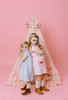 This all pink play tent is made from 100% premium pima cotton (OEKO-TEX certified) fabric that is blush pink with red polka dots. The doors have three beautiful hand crafted ruffles.
