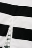 This tent is black and white stripes and it is made of 8 oz. 100% cotton fabric