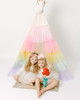 The Rainbow Tulle Play Tent is a cream pima cotton fabric with 5 layers of tulle.