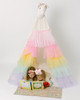 The Rainbow Tulle Play Tent is a cream pima cotton fabric with 5 layers of tulle.