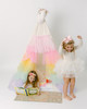 The Rainbow Tulle Play Tent is a cream pima cotton fabric with 5 layers of tulle.