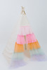 The Rainbow Tulle Play Tent is a cream pima cotton fabric with 5 layers of tulle.