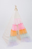 The Rainbow Tulle Play Tent is a cream pima cotton fabric with 5 layers of tulle.