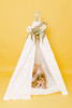The Taylor Play Tent is a very authentic looking playtent! This all white playtent is made from 100% twill cotton fabric. Perfect density. The playtent comes with tie back doors. It has four wooden poplar rods that hold up a beautifully crafted playtent.
