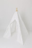 The Taylor Play Tent is a very authentic looking playtent! This all white playtent is made from 100% twill cotton fabric. Perfect density. The playtent comes with tie back doors. It has four wooden poplar rods that hold up a beautifully crafted playtent.