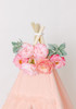 This all pink play tent is made from 100% premium pima cotton (OEKO-TEX certified) fabric and tulle. The play tent comes with tulle tie back doors. It has four wooden poplar rods that hold up a beautifully crafted play tent.