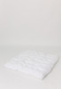 A white sherpa fabric that has a lambie textured, super-soft surface filled with hypoallergenic premium polyester.