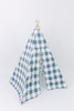 This tent is made of a gunmetal color buffalo check (also known as gingham) and it is made of 100% cotton twill fabric.