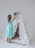 linen based ruffle play tent for children