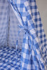 blue checkered plaid gingham play tent for all kids